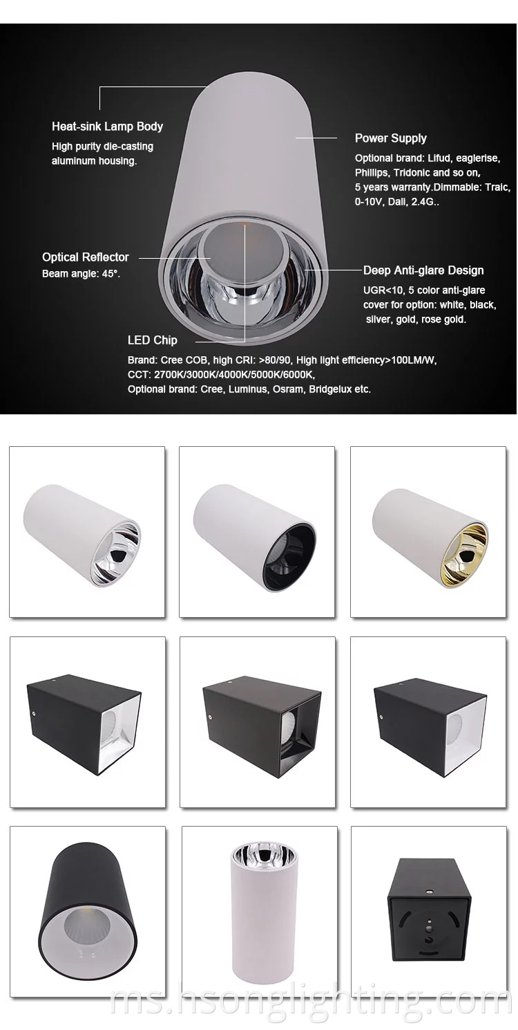 2022 Reka Bentuk Baru LED COB Downlights Surface Recessed Mounted Downlight 24W Untuk pencahayaan dalaman